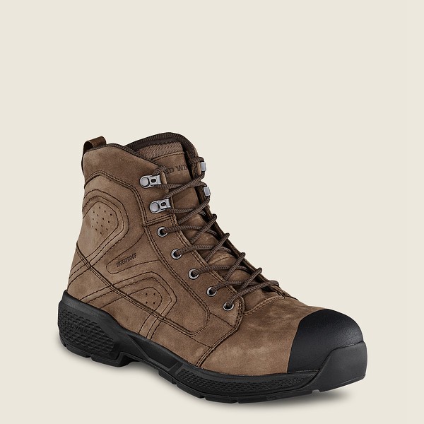 Red Wing Safety Bot Erkek - Exos Lite - 6-Inch Waterproof Toe - Kahverengi/Siyah - 69ELHUROF